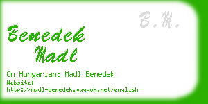 benedek madl business card